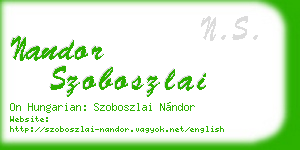 nandor szoboszlai business card